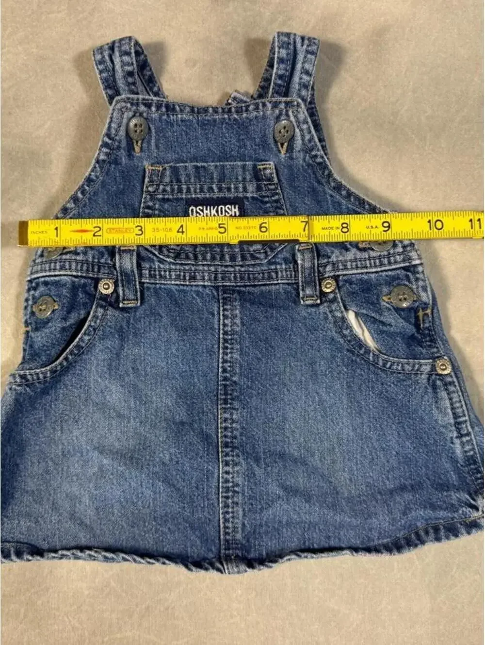Vintage 90s OshKosh B’gosh Baby Denim Overall Jumper Dress Medium